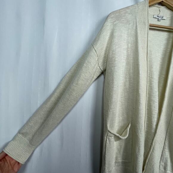 Madewell Bradley Cardigan Sweater‎ Sz XS Ivory Cream Slub Knit Style AI212 - Picture 5 of 14